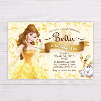Beauty and the Beast Belle Invitation