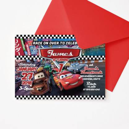 Cars Lightning McQueen Birthday Invitation