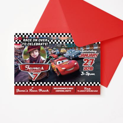 Cars Lightning McQueen Birthday Invitation