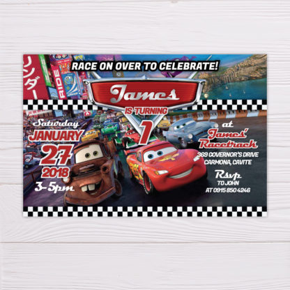 Disney Pixar's Lightning McQueen Cars Invitation