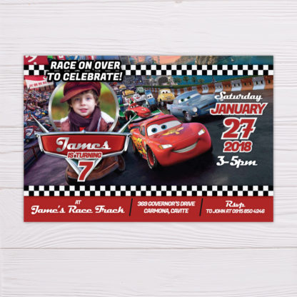 Disney Pixar's Lightning McQueen Cars Invitation