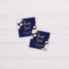 Navy Blue & Blush Flowers Wedding Invitation - Thank You/Favor Tag