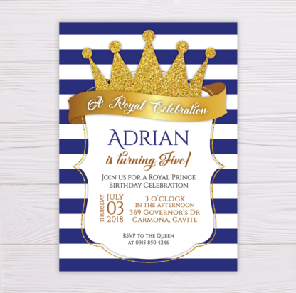 Royal Prince Invitation - Blue