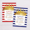 Royal Prince Invitation - Blue & Red