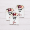 Rustic Maroon Floral Bohemian Thank You Card/Favor Tag