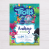 Trolls Invitation for Boys