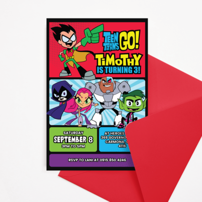 Teen Titans Go! Birthday Invitation