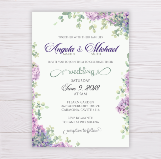 Lavender Wedding Invitation