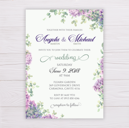 Lavender Wedding Invitation