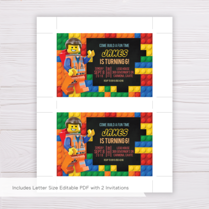 Lego Invitation Template