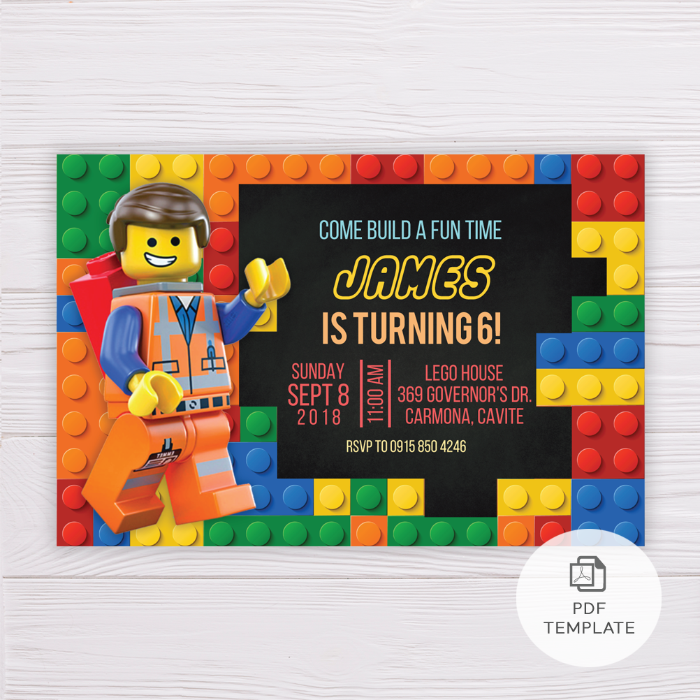 Ambiente ayuda Garganta Lego Invitation Template | Dgtally