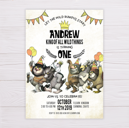 Where The Wild Things Are invitation