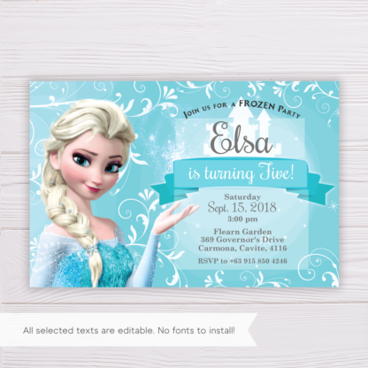 Frozen Elsa Invitation Template