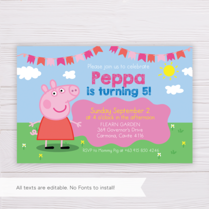 Peppa Pig Invitation Template