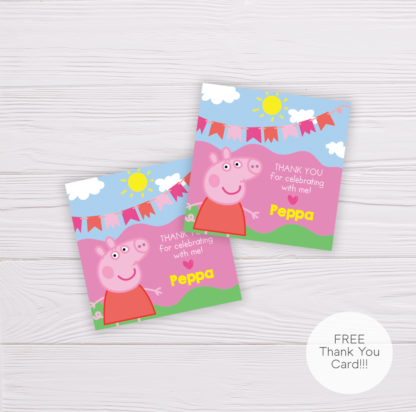 Peppa Pig Thank You Card Template