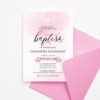 Pink Watercolor Baptism Invitation Template