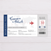 Boarding Pass Wedding Invitation - Blue & Red