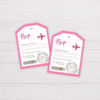 Boarding Pass Invitation RSVP Tag - Pink