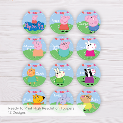 Peppa Pig Cupcake Toppers