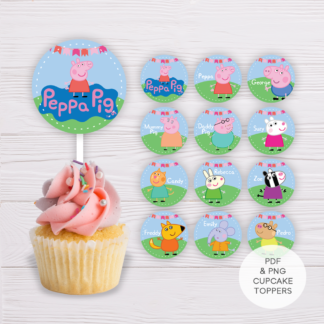 Peppa Pig Cupcake Toppers