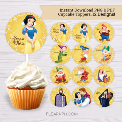 Snow White Cupcake Toppers