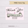 Pink Baptism Thank You Card