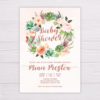 Blush Watercolor with Succulent Wreath Baby Shower Invitation