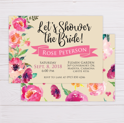 Bridal Shower Invitation - Let's Shower the Bride