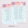 Pastel Blue & Purple Watercolor Flowers Debut Invitation Entourage