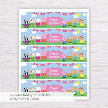 Peppa Pig Water Bottle Labels