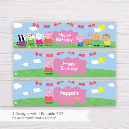 Peppa Pig Water Bottle Labels