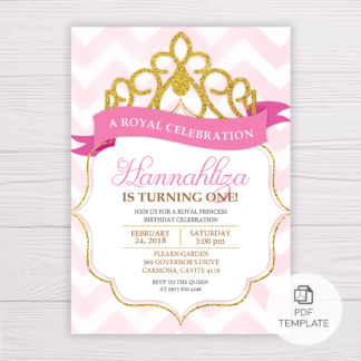 Pink Princess Royal Invitation Template