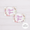 Purple Flower Wreath Thank You Card