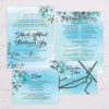 Blue Watercolor Flowers Wedding Invitation