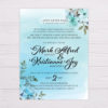 Blue Watercolor Flowers Wedding Invitation Entourage