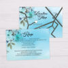 Blue Watercolor Flowers Wedding Invitation RSVP & Map
