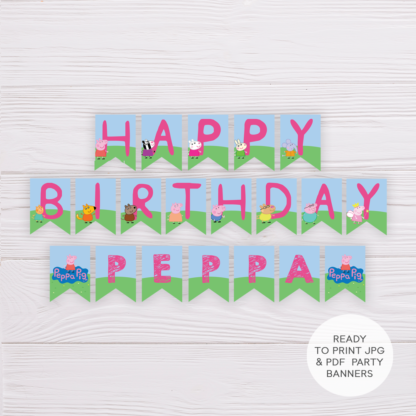 Peppa Pig Birthday Party Banner