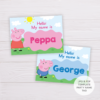 Peppa Pig Birthday Party Name Tag Template