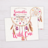 Pink Cute Bohemian Invitation - Wild One