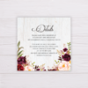 Rustic Wedding Invitation Set - Maroon/Red/Blush Flowers, Floral