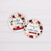 Rustic Wedding Invitation Set - Maroon/Red/Blush Flowers, Floral