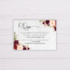 Rustic Wedding Invitation Set - Maroon/Red/Blush Flowers, Floral