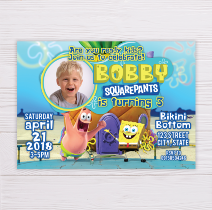 SpongeBob SquarePants Invitation with Picture