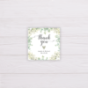 Wedding Invitation - Greenery, Leaves, White Flowers - Thank You Tag