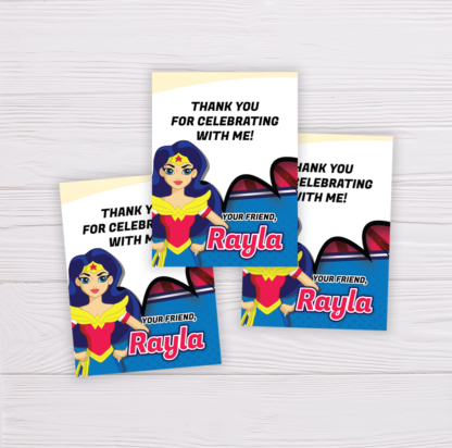 Wonder Woman Birthday Thank You Card