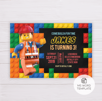 Lego Invitation Template