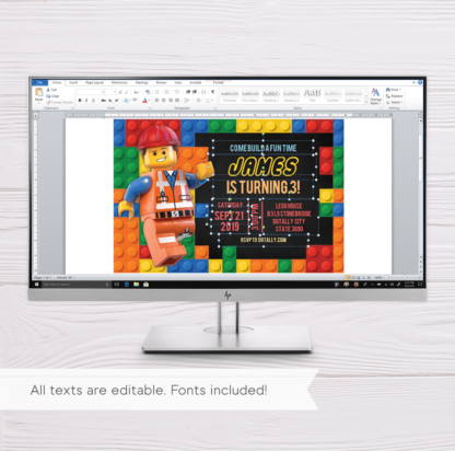 Lego Invitation Template
