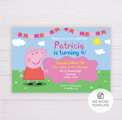 Peppa Pig Invitation Template