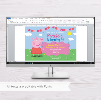 Peppa Pig Invitation Template