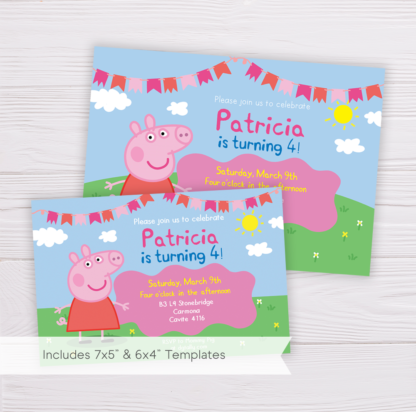 Peppa Pig Invitation Template